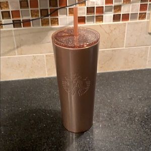 Rose Gold Starbucks Cup with glitter lid!